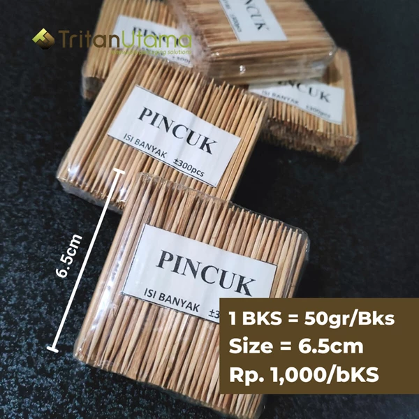 Tusuk Gigi Bambu / Tusuk Gigi Refil PINCUK - 10 bungkus perpack
