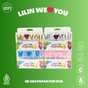 Candle We Love You Gold Silver Pink Blue 6 pcs/pack