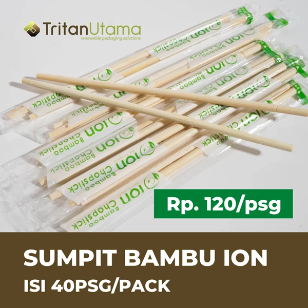 Sumpit Bambu Bulat OPP ION + Tusuk Gigi / Sumpit sterill - GROSIR