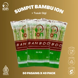 Super Round Bamboo Chopsticks and Toothpicks 50 pieces