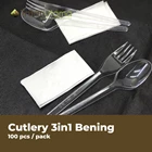 Sendok 3in1 ( 1 Set sendok Garpu Tisu) / Cutlery Set / Sendok Makan Set  1