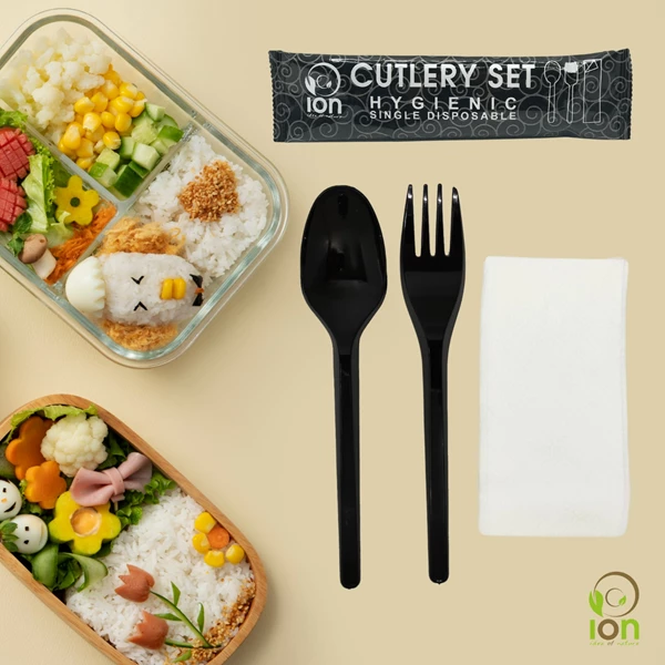 Sendok 3in1 ( 1 Set sendok Garpu Tisu) / Cutlery Set / Sendok Makan Set 