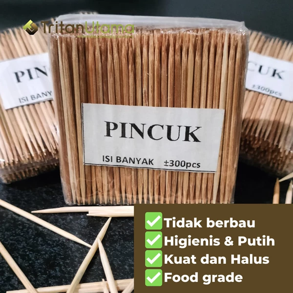 Tusuk Gigi Bambu Refill PINCUK 1 Bungkus 300 Pcs
